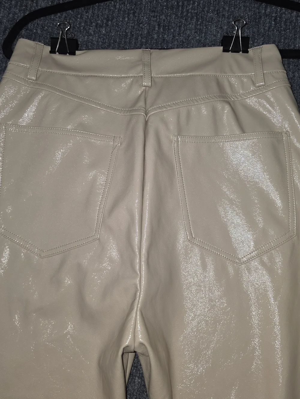 GREY LAB Beige Straight-Leg Shiny Pants - Picture 9 of 9